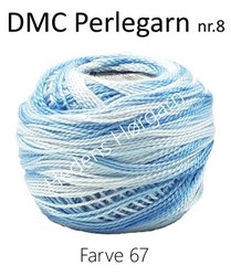 DMC Perlegarn nr. 8 farve 67 lyseblå multi
